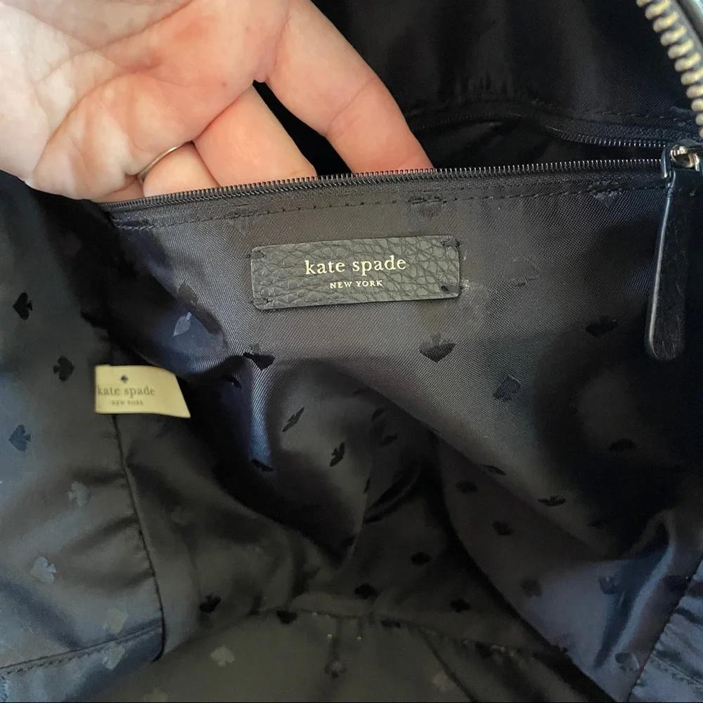 Kate Spade black leather backpack
